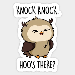 Hoos There Cute Owl Pun Sticker